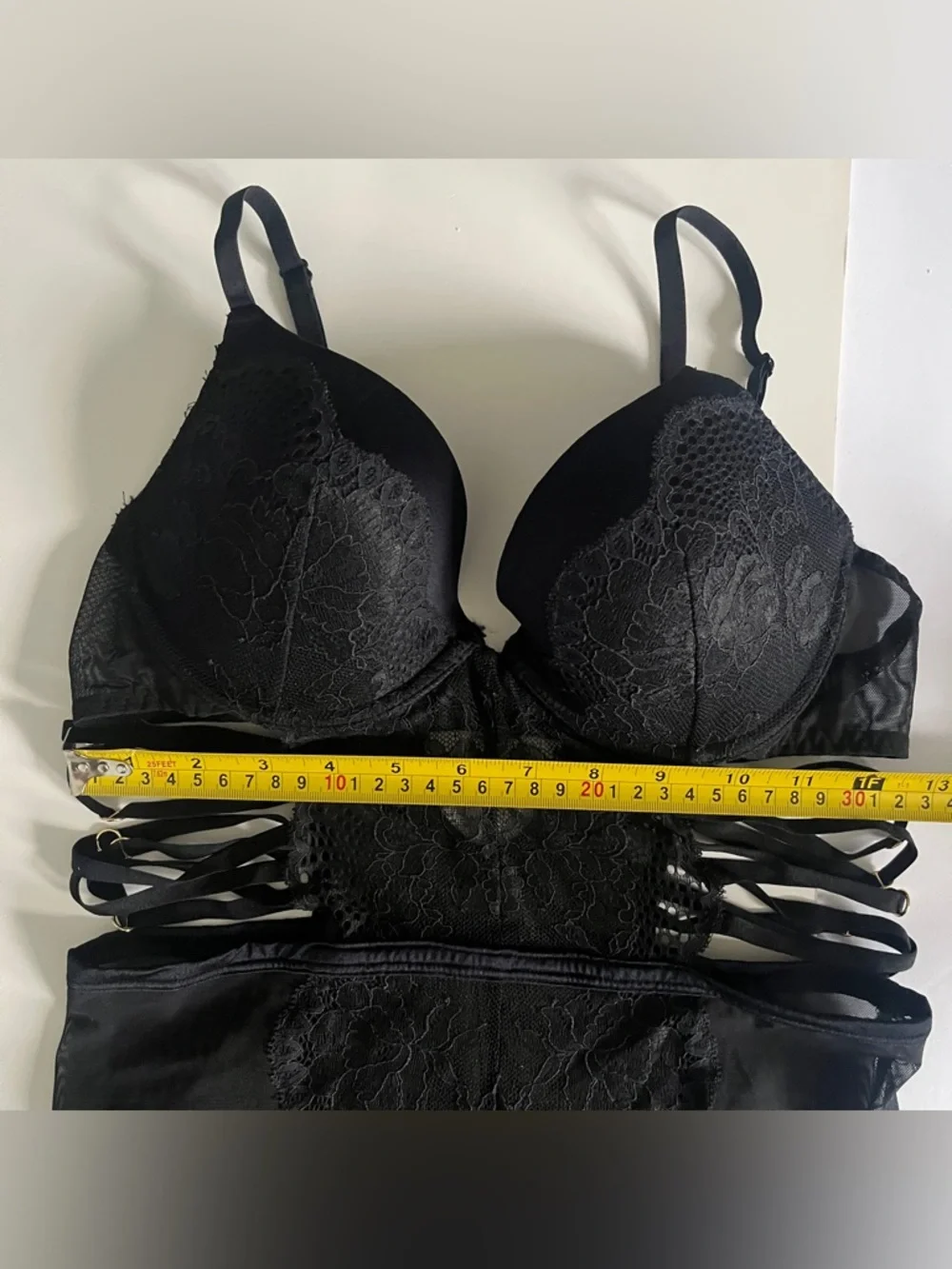 La SENZA Black Strappy Teddy / Blue Chemise / Black Lace Corset Size Medium Lot - Picture 2 of 16
